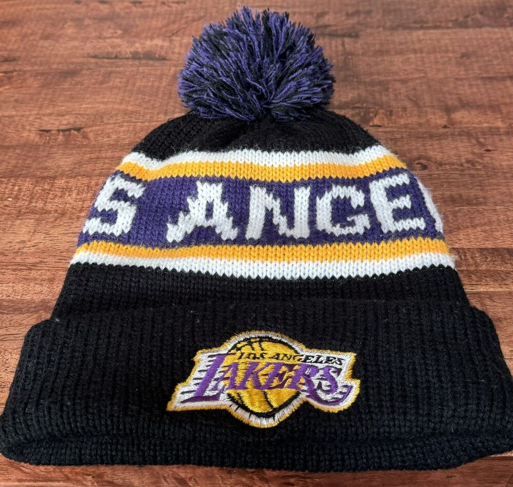 LOS ANGELES LAKERS POM BEANIE Winter Hat